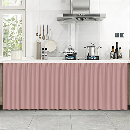LIVEINU Schrankvorhänge für Küche, Kleiderschrank, Badezimmer, Staubdichter Vorhang für Regale, Wandpaneele, hängende Tür, Japanische Noren Selbstklebend 60x70cm Rosa