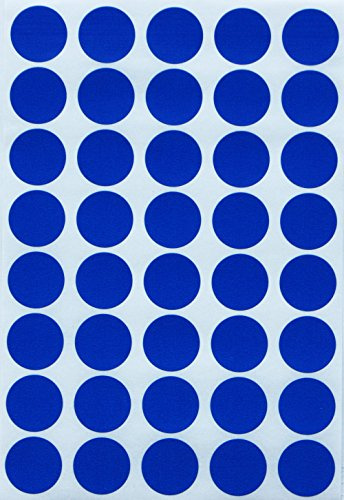 Royal Green Round Blank Sticker Color Coding Labels for Inventory and Labeling, Pricing Dot Stickers 2 cm (19 mm), 2000-Pack (Blue)