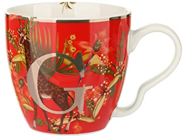 KASANOVA Tazza porcellana Lettera G 48cl rosso Tavola,Tè e caffè
