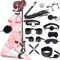 Qoosea 13 Piezas SM Bondage Kit Sex Toys, Juguetes Sexuales Perfecto para Parejas, Set de Esclavitud BDSM Restraints Kits con Esposas Máscara para Principiantes y Experimentados (Negro)