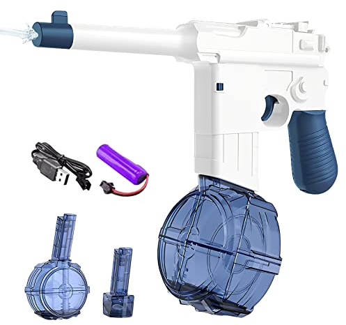 Automatische Wasserpistole Elektrisch mit 100ml+450ml Kapazität,33FT Lange Reichweite,Stärkste Wasserpistolen Super Water Soaker Guns für Kinder Erwachsene Sommer Outdoor Pool Wasser Kampf Spielzeug