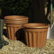 Wham 4x 40cm Vista Plastic Planter, Round Garden Plant Pot, Medium Floor Pot (40cm, 20L, Pack of 4) Indoor/Outdoor, Made in UK (Terracotta)