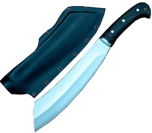 THE NEPAL 25 cm lange Klinge, Machete-Hackmesser, Duke-Hackmesser, funktionierendes Hackmesser, Kydex-Scheide und Micarta-Griff