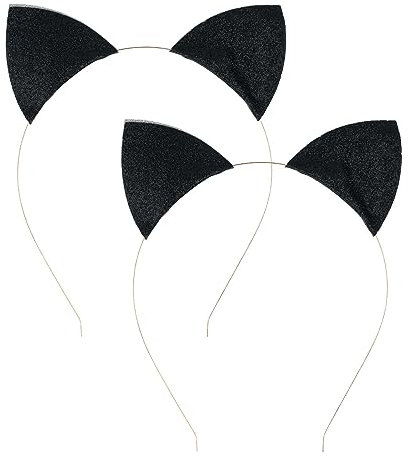 WLLHYF Lot de 2 serre-têtes à paillettes avec oreilles de chat pour Halloween, Noël et femme