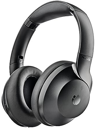 NGS Artica Shake - Auriculares con Cancelación de Ruidos (ANC) de Diadema Inalámbricos, Compatibles con la Tecnología Bluetooth, Orejeras Giratorias, Micrófono Integrado, Negro