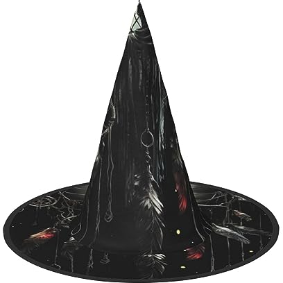 RLDOBOFE Dunkler Fänger Druck Halloween Hexenhut Cosplay Caps Halloween Dekoration Kostüm Zubehör für Halloween Party 1