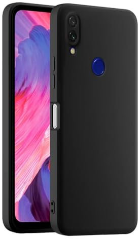 HULLIN Custodia per Telefono in Silicone Colorato, Adatta per Redmi 7 (6.26) - Nero