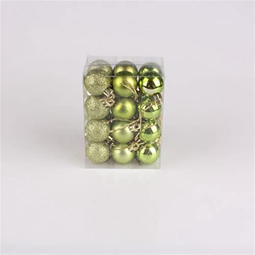 Weihnachtsschmuck, Weihnachtsdekoration, 12 Farben, 24 Stück/Set, glitzernde Weihnachtsbaumkugeln, bunte Weihnachtskugeln für Weihnachtsfeier, Hausgarten, Weihnachtskugel (Farbe: Orange, Gelb) (Grün