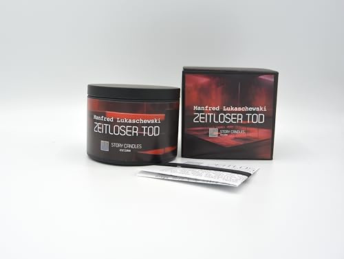 Story Candles Crime Kerzen mit Geschichten von namhaften Autoren Überraschungskerze Geschenk (Manfred Lukaschweski - Zeit ist relativ)