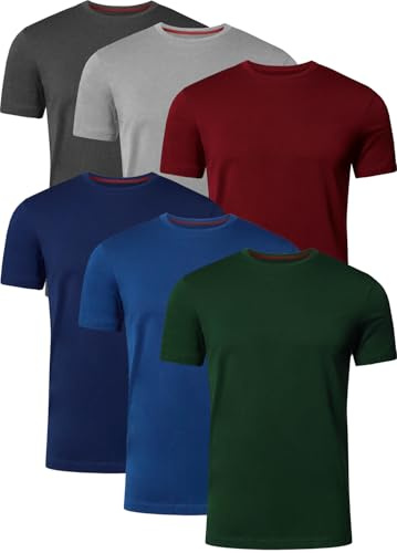 FULL TIME SPORTS Mens T-Shirt Pack of 6 Crew Neck Tshirt FTS-634