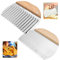 Cortador Rascador de Masa y Cortador Ondulado de Acero Inoxidable Set, Raspador de Masa con escala de medición, Espátula de Masa con Mango, Rasqueta Cortadora, para Cortar Masa, Pizza, Patatas, Frutas