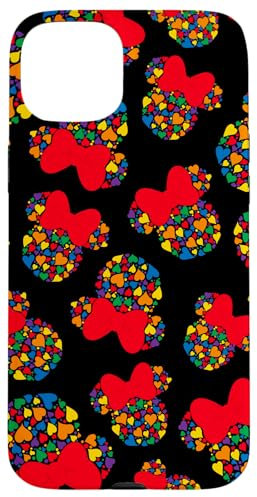 iPhone 15 Plus Disney Minnie Mouse Icon Rainbow Hearts Black Case
