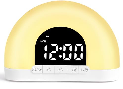 Ainiv Sveglia Alba, Wake up Light Luce Sveglia, Sveglia Intelligente del Sonno per Bambini Adulti, 30 Livelli di Luminosità, Sveglia Luminosa con Simulazione dell'Alba e del Tramonto