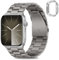 HITZEE Kompatibel with Apple Watch Armband 46mm 45mm 44mm 42mm, Edelstahl Metall Ersatzband Armbänder Band Kompatibel für iWatch SE Series 10 9 8 7 6 5 4 3 2 1, 42/44/45/46mm Titan