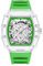 rorios Durchsichtig Tonneau Armbanduhren für Herren Analog Quarz Herrenuhren Mode Silikon Uhr Leuchtend Datum Kalender Uhr für Männer Grün