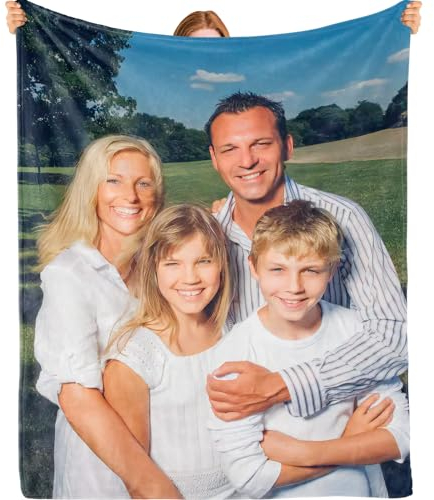 Bemaystar Personalisierte Decke personalisierte Geschenke - Decke mit Foto Fotodecke mit Eigenem Foto Geschenke für Mama, Papa, Baby, Familie, Muttertag, Vatertag, Geburtstag,Weihnachten 1 Foto