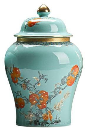 Conteneur de Pot de Cachette Bocaux de stockage de thé en céramique, bocaux de stockage de cuisine, conteneur de stockage, pots de maison salon, ornements de Style chinois Pots de Stockage Vintage(Gre