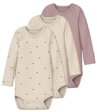 NAME IT Damen Nbfbody 3p Ls Heart Noos Nbfbody 3P Ls Heart Noos (1er Pack)