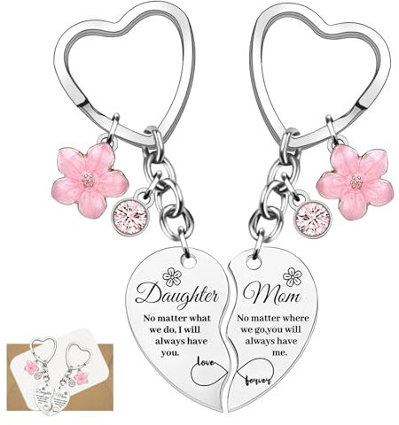 LunarCharm 2 Stück Mutter-Tochter-Herz, Mutter Tochter Geschenk, Schlüsselanhänger-Set, Geschenke für Mama, Muttertag, Geburtstag, Tochter Motivierende Geschenke