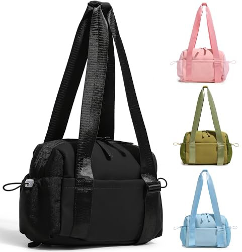 Tokeya Sporttasche für Damen Kleine Mini Reisetasche Wasserdicht Fitnesstasche mit Nassfach und Verstellbarer Schultergurt Kleine Sporttasche Frauen für Reisen, Fitness, Einkaufen, Schwarz