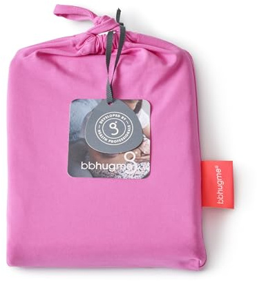 bbhugme Stillkissenbezug – Baumwoll-Jersey-Stoff – passend für Stillkissen zum Stillen, Flaschenfüttern und Kleben – nur Bezug, Stillkissen separat erhältlich, Pink Delight