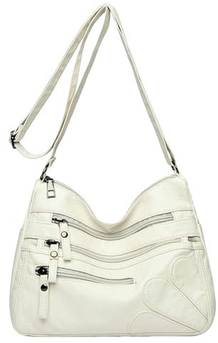 CMZYBBD Handtasche Damen Weiche Leder -umhängetasche Von Frauen - Große Kapazität Crossbody -Tasche Für Pendeln, Arbeit Und Einkaufen-weiß
