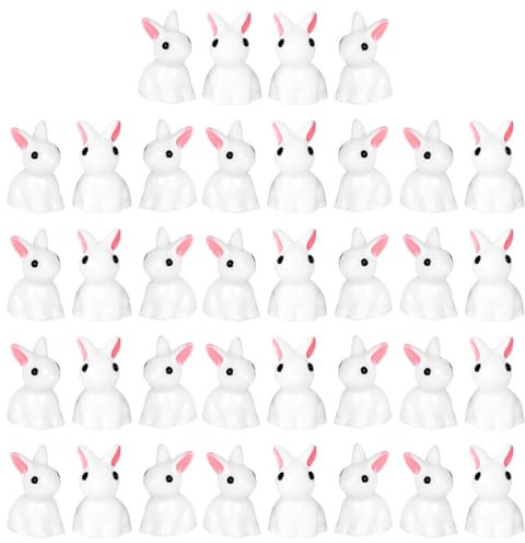 JXAXD 36 Stück Mini Osterhasen Figuren, Kleine Osterhasen, Hasen Deko Und Mini Figuren für Ostern Puppenhaus Mikrolandschaft Party Dekoration Desktop Ornament