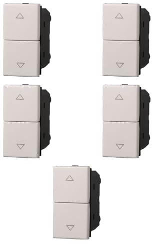 5x Pulsante doppio saliscendi, tapparelle, avvolgibili, Moduli Bianchi, Compatibile Con BTicino Axolute, frutti, interruttori, pulsanti, deviatori, sensori, Per Placche originali e compatibili