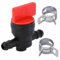 Valve d'arrêt de carburant pour tondeuse à gazon, robinet à essence avec 2 pinces, compatible tuyau de 6 à 8 mm, accessoire de jardin durable pour moteurs essence et diesel