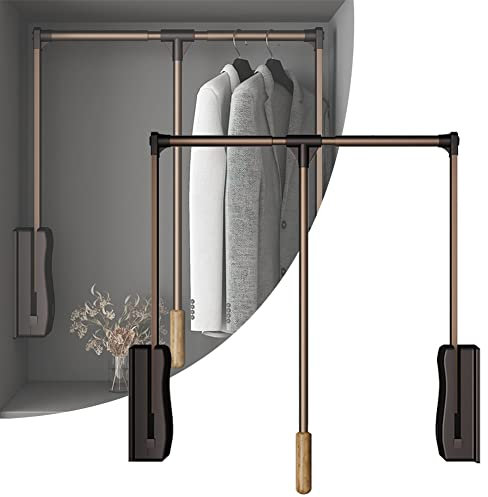 Generisch Kleiderlift Verstellbar, Breite Regulierbar Garderoben Lift, Klappbar Wardrobelift Schrank 25Kg, für Garderoben Lift Platzsparend Kleiderschrank Dämpfungssyste (Size : 550-700mm)