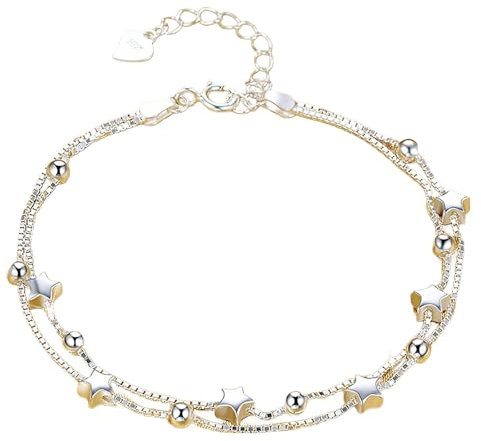 Armband Personalisiert Damen Silber Handkette Einstellbar ArmbäNder für Weihnachten Valentinstag Muttertag Charms Schmuck Geschenke für Frauen Mädchen Freundin Ehefrau Mutter Schwester