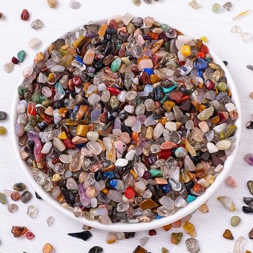 Albrsoy 600g Edelstein-Mix aus Trommelsteinen & Halbedelsteinen (8-16mm) – Perfekt für DIY-Dekoration, Kinderspiele, Kindergeburtstage & kreative Projekte. Ideal für Kinder & Bastelbegeisterte