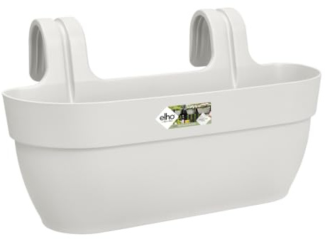 elho Vibia Campana Easy Hanger L 2er Set Übertopf - Seidenweiß | L 45.5 x B 24.1 x H 22 cm | 2 Artikel Enthalten | für den Außenbereich