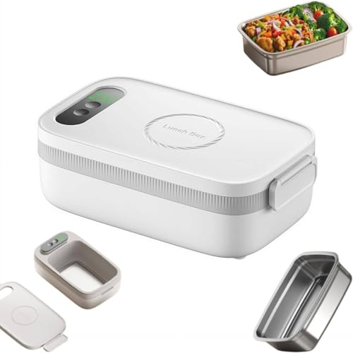 Contenitore elettrico per il pranzo per adulti, scalda-cibo autoriscaldante, 7 impostazioni di tempo, 14000 mAh, ricaricabile tramite USB, portatile, per ufficio, esterno, studenti