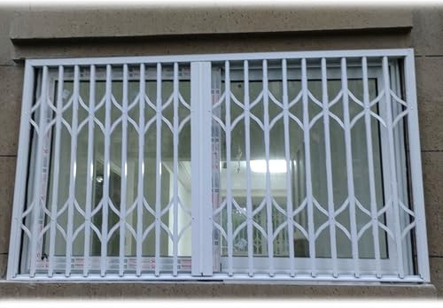 Sicherheitsgitter aus Aluminiumlegierung for Fenster, Einbruchschutzgitter gegen versehentliches Herunterfallen, einziehbar(100x120cm/39.4x47.2in)