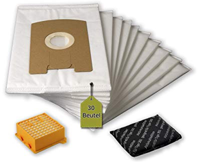 eVendix Filterset kompatibel mit Vorwerk Tiger, Kobold VT 260: 30 Staubsaugerbeutel, ähnlich FP 260, Staubbeutel + 1 Hygiene-Mikrofilter Hepa + 1 Aktivkohle-Filter