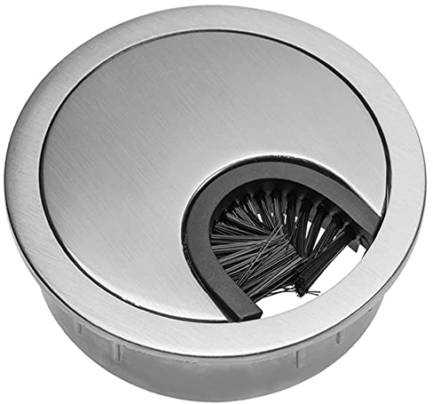 Mprofi MT® 2 X Kabeldurchführung Schreibtisch – Kabeldurchführung aus Metall – Kabeldurchlass 60mm Rund – Tisch, Schreibtisch Durchführung – Kabellochabdeckung INOX IN/60/2