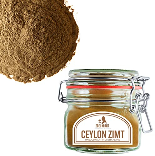 Ceylon Zimt BIO gemahlen - 75g im Premium Glas | EDEL KRAUT | 100% reiner BIO Ceylon Zimt - BIO Zimt Ceylon frei von jeglichen Zusatzstoffen