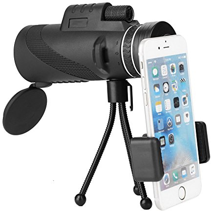 VBESTLIFE 40 x 60 Monokular-Teleskop, 8-Fach-Zoomobjektiv HD-Smartphone-Teleskop, tragbares BAK4-Prismen-Monokular mit Handschlaufe, wasserdichtes Spektiv für Vogelbeobachtung