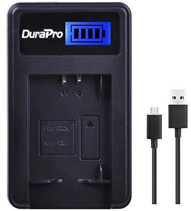 DuraPro Chargeur de Batterie USB LCD Rapide de Remplacement pour Batterie Canon NB-13L ; appareils Photo numériques Canon PowerShot G5 X G5X G7 X G7X G9 X G9X