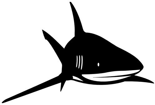 Hai Aufkleber Shark Aufkleber Auto Aufkleber Car Sticker Shark Auto Decal 142/5 (10cm, Schwarz Glanz)