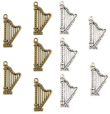 Musikinstrument Horn Harfen Charms Anhänger für Schmuckherstellung Handarbeit Armband Halskette Schlüsselkette Tasche Zubehör für DIY Halskette Armband Schmuck Herstellung Zubehör