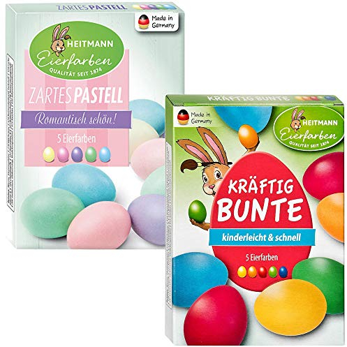 Heitmann Eierfarben Kräftig Bunte (2er Pack, Kräftig Bunte + Pastell)
