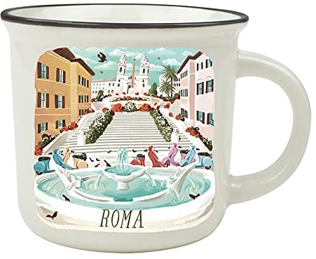Legami - Tazza Cup-puccino in Porcellana New Bone China, Tema Roma, Tazza da Colazione, World Cities, Mug Caffè Thé, Lavabile in Lavastoviglie, Diametro 10 cm, Capacità 350 ml