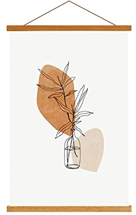 Sanauto B3 Posterleiste Posterschiene Posterleisten 35CM, Magnet Magnetische Holz Poster Aufhänger Halter Rahmen Leisten Bilder Bild Bilderleiste Bilderrahmen (35cm, Teak)