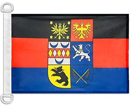 AZ FLAG Bootsflagge Ostfriesland 45x30 cm, Aussenverwendung - Oostfreesland Bootsfahne Aus Gestricktem Polyester Mit Plastikringen