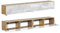 PLATAN ROOM Fernsehschrank TV-Lowboard 105/140 / 160/210 / 280 In Eiche Weiß Hängend Oder Stehend Hochglanz Matt (210 x 30 x 32, Eiche Gold/Weiß Hochglanz)