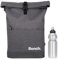 Sieber Kurierrucksack Rucksack Bench Classic mit Laptopfach 19 Liter Large A4 mit Geheimfach 64180 + Trinkflasche (Grau 1700)