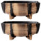 Vencier 2pk Garden Half Barrel Flower Planter Pot Wooden Oak Effect Outdoor Decoration Home
