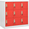 vidaXL 2X Schließfachschrank Spind Umkleideschrank Metallschrank Stahlschrank Fächerschrank Garderobenschrank Schrank Hellgrau Rot 90x45x92,5cm Stahl